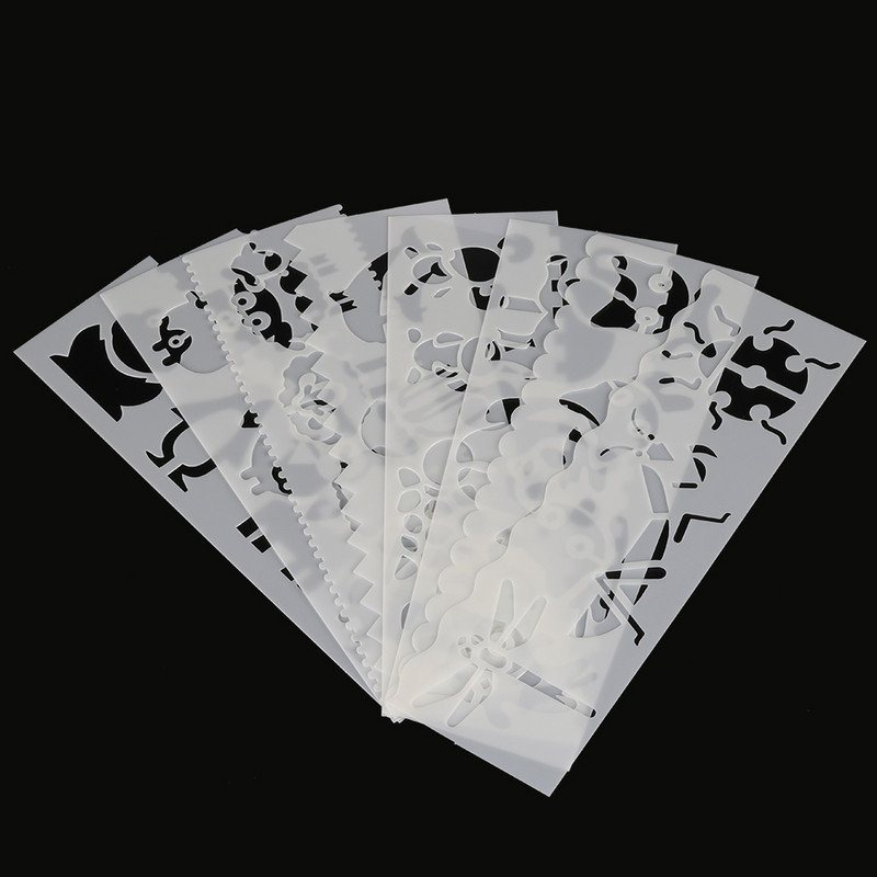 Jauki Dzīvnieku formas DIY slāņošanas trafareti Glezniecība albums Krāsošana Reljefs Albums Dekoratīvā kartīte doba veidne 8gab/komplekts