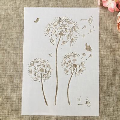 A4 29*21cm Dandelion DIY Layering Stencils Wall Painting Scrapbook Coloring ανάγλυφο διακοσμητικό πρότυπο άλμπουμ