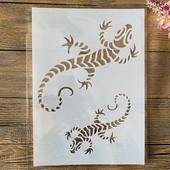 A4 29 cm divi Gecko DIY slāņošanas trafareti sienu gleznojuma albums Krāsošana ar reljefu albumu dekoratīvā veidne