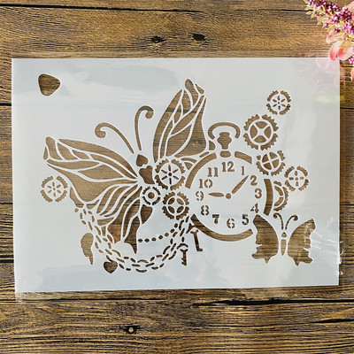 A4 29 cm divi Gecko DIY slāņošanas trafareti sienu gleznojuma albums Krāsošana ar reljefu albumu dekoratīvā veidne