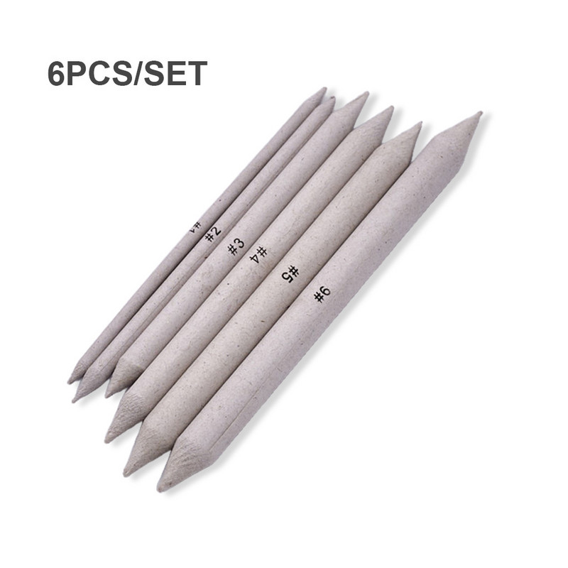 Pachet de 6 cărbune pentru desen, pictură, schiță, amestecare, pixuri, pixuri portabile pentru schiță, tortillon, articole de birou pentru artă