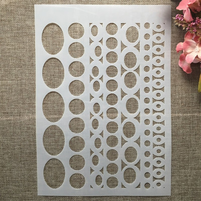 A4 29 cm točkasti okrugli DIY šablone za slojeve Spomenar za bojenje Album za utiskivanje Ukrasni predložak