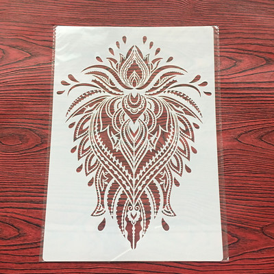 A4 29 * 21 cm Mjesečeva mandala DIY šablone Zidne slike Spomenar Bojanje Album za utiskivanje Ukrasni papirni predložak kartice, zid