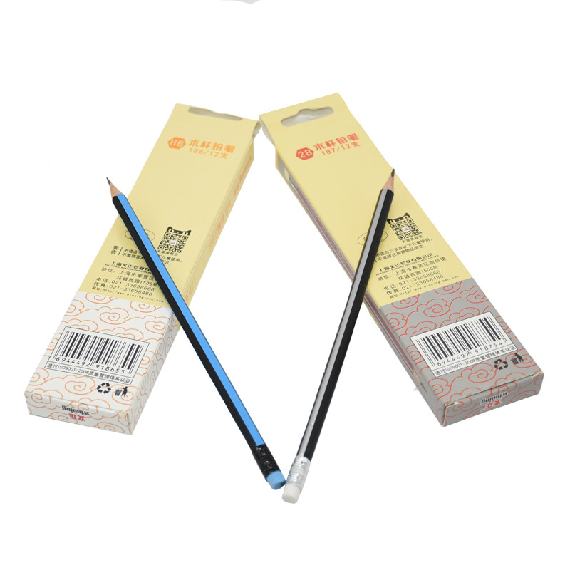 12Pcs zaštita okoliša HB 2B standardna olovka svijetla bezolovna otrovna šesterokutna / trokutna olovka