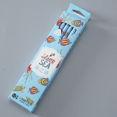 EZONE 12PCS Drvena olovka Drveno tijelo s otisnutim crtanim uzorkom Studenti Olovka Gumica Olovka Dječja Netoksična olovka Pisaći pribor