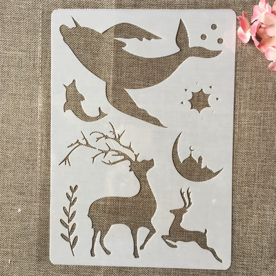 4 τεμάχια/Σετ Α4 29 εκ. Princess Mermaid Witch DIY Στένσιλ με στρώσεις ζωγραφικής Λεύκωμα ζωγραφικής με ανάγλυφο διακοσμητικό πρότυπο άλμπουμ