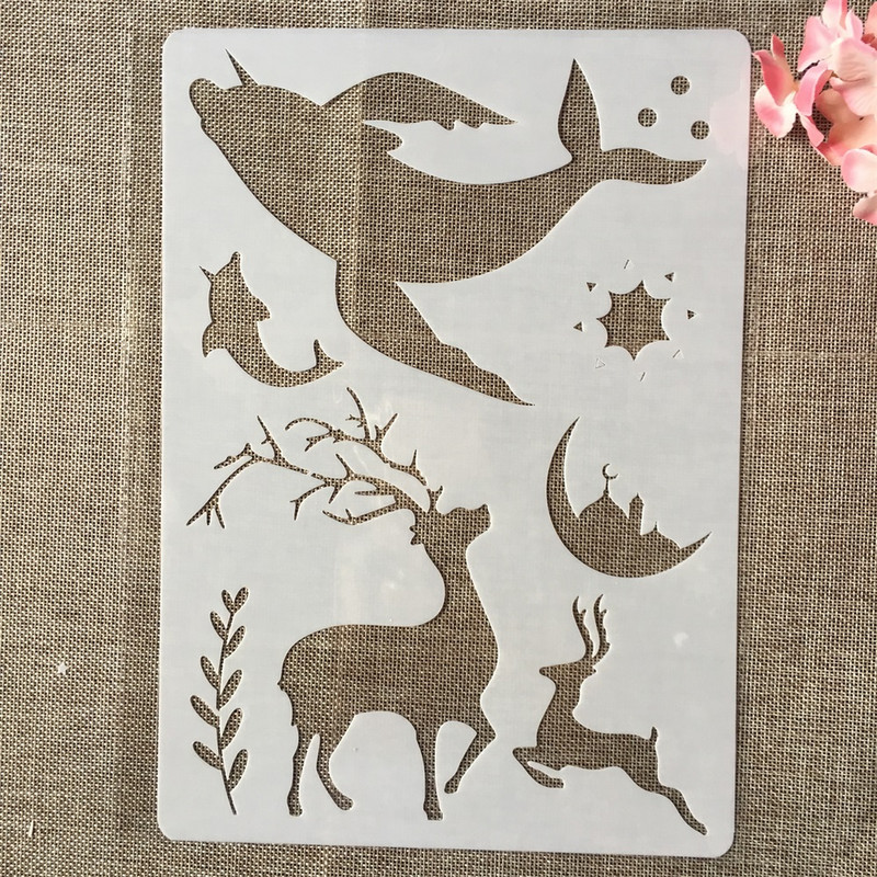 4 τεμάχια/Σετ Α4 29 εκ. Princess Mermaid Witch DIY Στένσιλ με στρώσεις ζωγραφικής Λεύκωμα ζωγραφικής με ανάγλυφο διακοσμητικό πρότυπο άλμπουμ