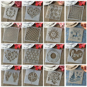 Godišnji Top 10 najprodavanijih 13*13cm DIY Šablone za slojeve Zidne slike Scrapbooking Utiskivanje Reljefni album Predložak kartice