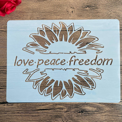 A4 29 * 21 εκ. στένσιλ DIY Ζωγραφική τοίχων Λεύκωμα χρωματισμού Άλμπουμ με ανάγλυφο διακοσμητικό χάρτινο πρότυπο κάρτας, τοίχος. ηλιοτρόπιο