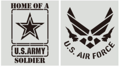 2 buc. șablon de pictură al forțelor aeriene ale forțelor aeriene din US Navy, șabloane pentru stratificarea peretelui DIY, album de însemnări de colorat, album în relief decorativ, reutilizabil