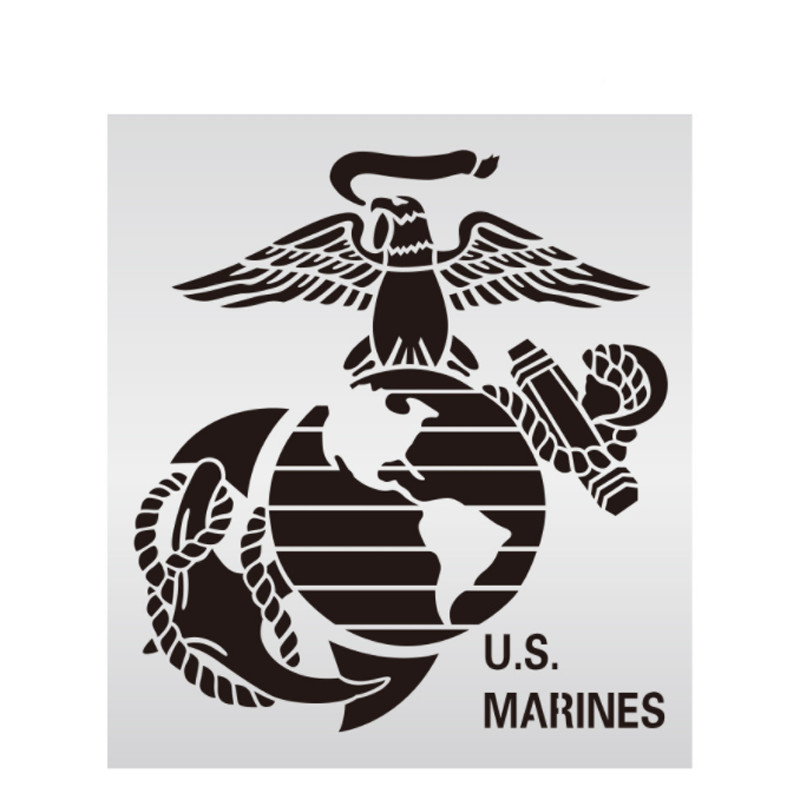 2 buc. șablon de pictură al forțelor aeriene ale forțelor aeriene din US Navy, șabloane pentru stratificarea peretelui DIY, album de însemnări de colorat, album în relief decorativ, reutilizabil