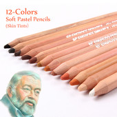 12 professzionális puha pasztell ceruza fa bőr árnyalatok pasztell színű ceruza rajziskolához Lapices De Colores írószerek