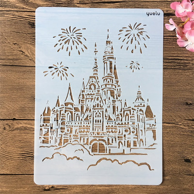 4 τεμάχια/Σετ Α4 Παγκοσμίου φήμης Κτίριο Λονδίνο Παρίσι DIY Στένσιλ με στρώσεις ζωγραφική Λεύκωμα ζωγραφικής με ανάγλυφο πρότυπο διακόσμησης άλμπουμ