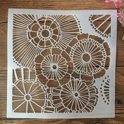 20*20cm slnečnicovo-oranžové šablóny na vrstvenie, maľovanie, scrapbooking, vyfarbovanie, embosovanie, album, dekoratívna šablóna