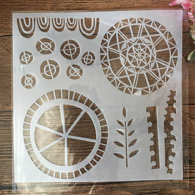 20*20cm slnečnicovo-oranžové šablóny na vrstvenie, maľovanie, scrapbooking, vyfarbovanie, embosovanie, album, dekoratívna šablóna