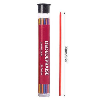 OOTDTY 36 цвята 2,0 мм механични моливи, моливи за писане, рисуване, пълнители, канцеларски материали, училищни офис консумативи