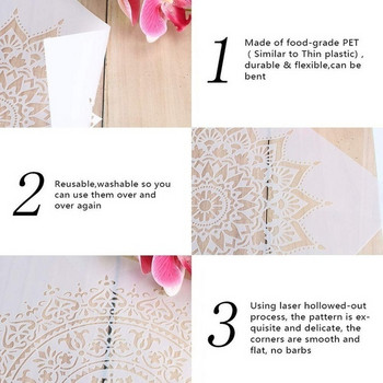 Дизайнерски шаблон с размер A4 за стенно рисуване Скрапбукинг Албум с марки Декоративна релефна хартия за занаяти Направи си сам Шаблони за етикети с цветя