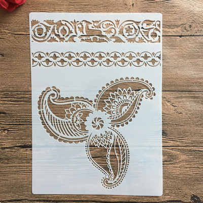 A4 veličina Šablona za dizajn za zidne slike Scrapbooking Album za marke Ukrasni reljefni papir za rukotvorine DIY Šablone za naljepnice s cvijećem