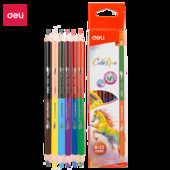 Deli Dual Color Pencil 12/24 Χρώματα χρωματιστά μολύβια για σχολικό παιδί προμήθεια ζωγραφικής Σκίτσο Ζωγραφική σχολικά είδη