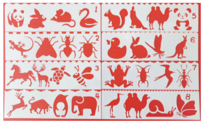 8 listova 18,2*5,2 cm Morska kornjača Riba Rak Šablon DIY Slojevi na zid Predložak za dekoraciju Spomenar Bojanje Reljef Višekratna upotreba