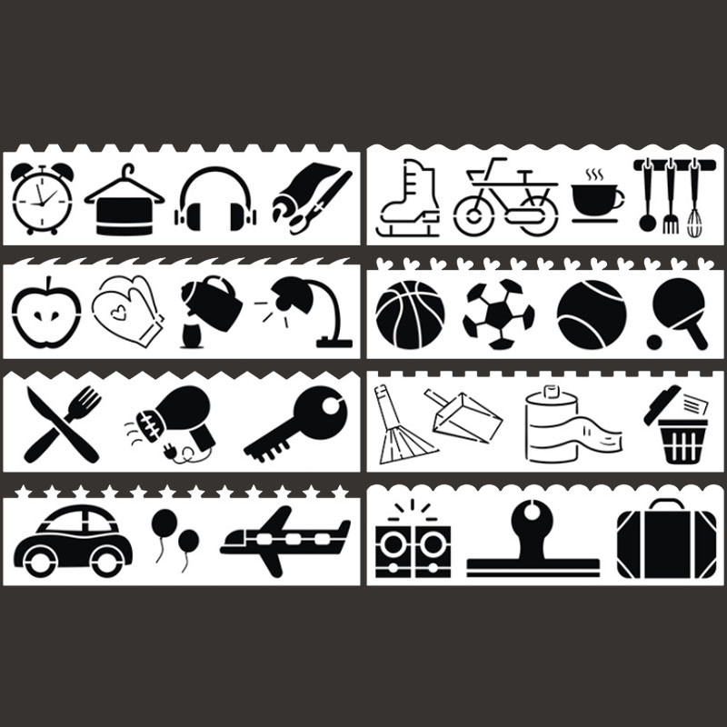 8 listova 18,2*5,2 cm Morska kornjača Riba Rak Šablon DIY Slojevi na zid Predložak za dekoraciju Spomenar Bojanje Reljef Višekratna upotreba