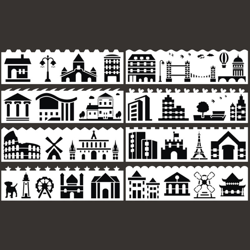 8 listova 18,2*5,2 cm Morska kornjača Riba Rak Šablon DIY Slojevi na zid Predložak za dekoraciju Spomenar Bojanje Reljef Višekratna upotreba