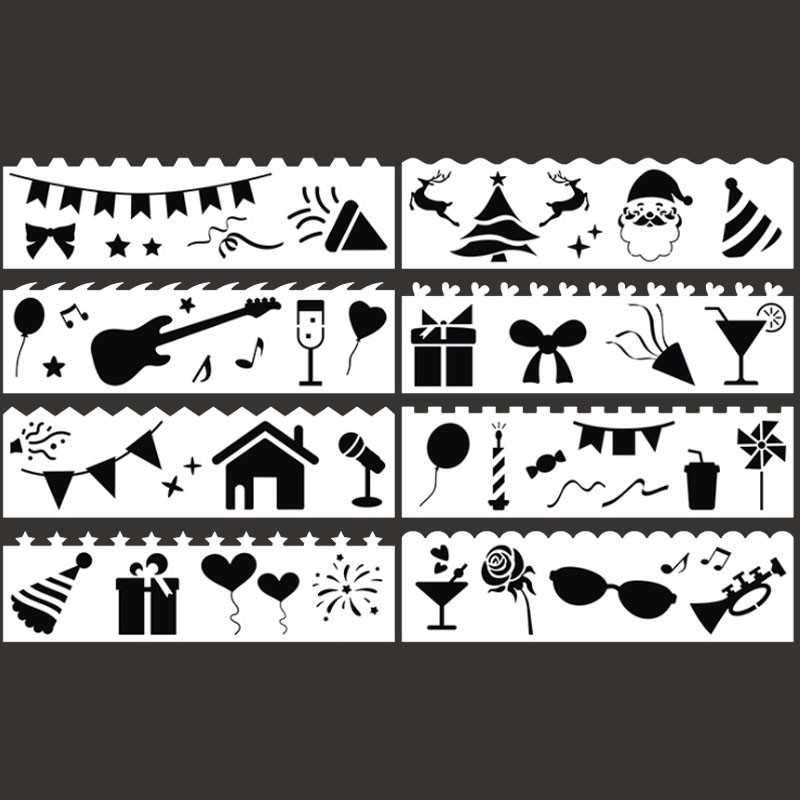 8 listova 18,2*5,2 cm Morska kornjača Riba Rak Šablon DIY Slojevi na zid Predložak za dekoraciju Spomenar Bojanje Reljef Višekratna upotreba