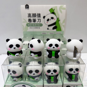 Χαριτωμένο Panda Ακονιστήρι μολυβιών Kawaii Stationery Silicone Single Hole Manual Pencil Cutter Μαθητικό Παιδικό Δώρο Σχολικά προμήθειες γραφείου