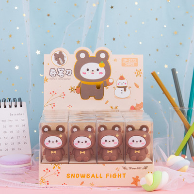 Mielas „Panda“ pieštukų drožtuvas „Kawaii“ kanceliarinės prekės, silikoninės vienos skylės, rankinis pieštukų pjaustytuvas studentams, vaikams Dovanų mokykliniai biuro reikmenys