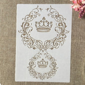 A4 29cm Vintage Crown Garland DIY Layering Stencils Wall Painting Scrapbook Coloring ανάγλυφο διακοσμητικό πρότυπο άλμπουμ