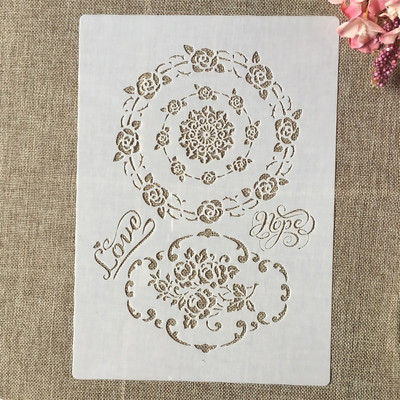 A4 29cm Vintage Crown Garland DIY Layering Stencils Wall Painting Scrapbook Coloring ανάγλυφο διακοσμητικό πρότυπο άλμπουμ