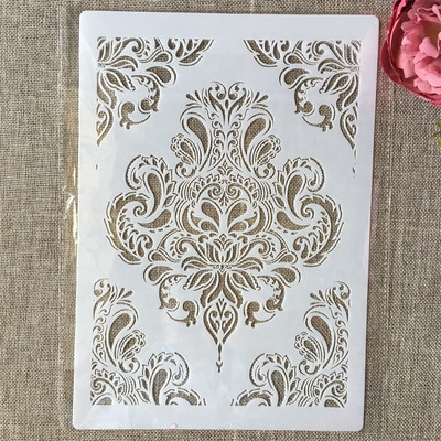 A4 29cm Vintage Crown Garland DIY Layering Stencils Wall Painting Scrapbook Coloring ανάγλυφο διακοσμητικό πρότυπο άλμπουμ