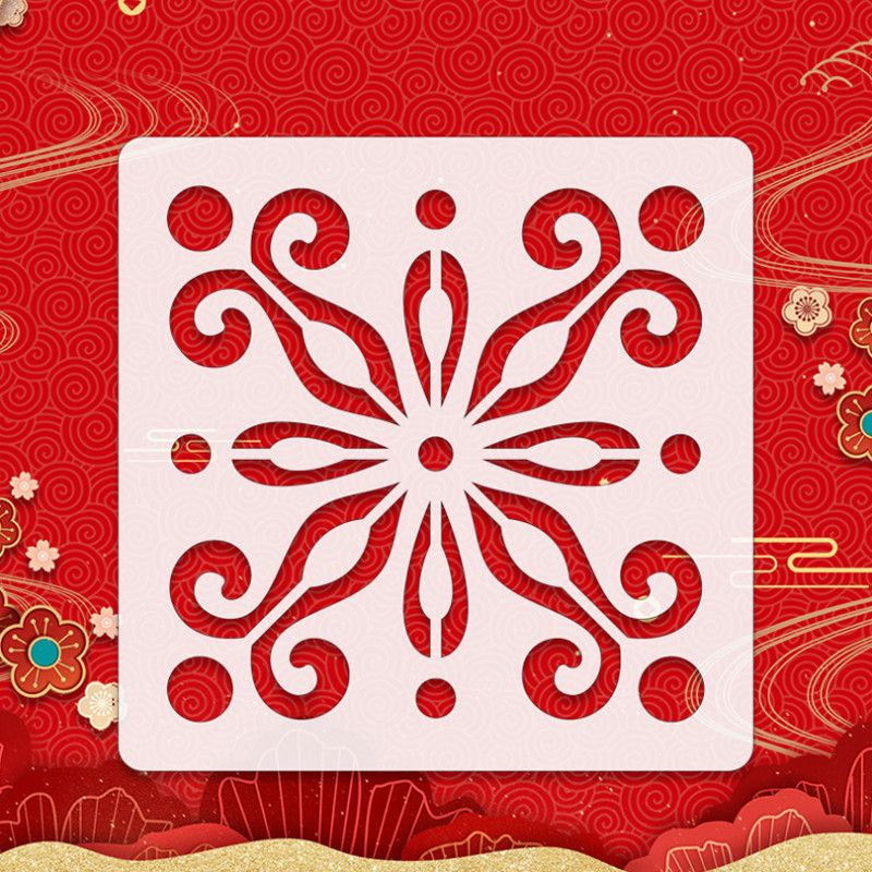 4 ks mandala šablóna DIY steny vrstvenie maľba šablóna dekorácia scrapbooking embossing album potreby 13*13cm