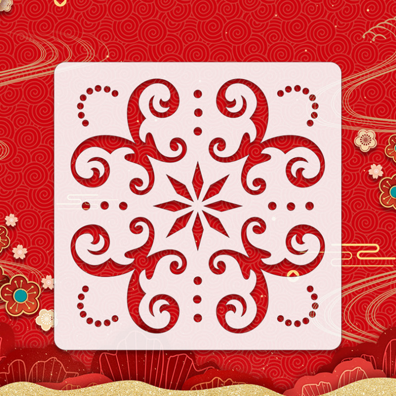 4 ks mandala šablóna DIY steny vrstvenie maľba šablóna dekorácia scrapbooking embossing album potreby 13*13cm