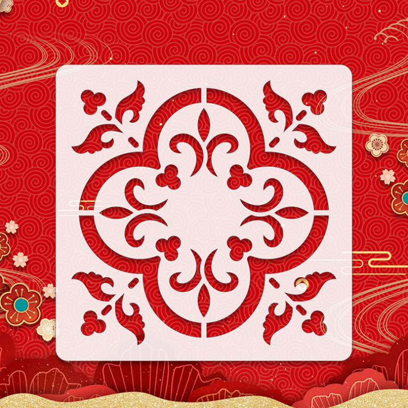4 ks mandala šablóna DIY steny vrstvenie maľba šablóna dekorácia scrapbooking embossing album potreby 13*13cm