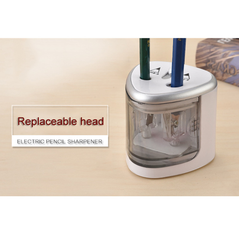 Naujas karštas elektrinis pieštukų drožtuvas, nešiojamasis dvigubas skylė, skirtas studentų klasėms namų biurui SMR88