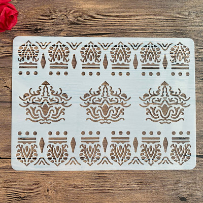 A4 29 * 21 εκ. στένσιλ ζωγραφικής DIY Λεύκωμα ζωγραφικής Χρώμα ανάγλυφο άλμπουμ Διακοσμητικό χάρτινο πρότυπο κάρτας, τοίχος. μοτίβο μάνταλα