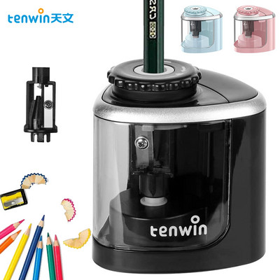 Tenwin Electric Auto Ακονιστήρι Ασφαλείας Μαθητικής Ελικοειδής Ακονιστική Λεπίδας για Καλλιτέχνες Παιδιά Ενήλικες Χρωματιστά μολύβια