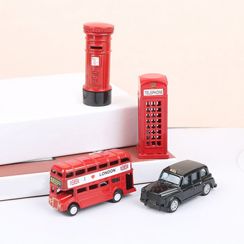 1бр Лондонски автобус Излят под налягане модел молив нож Най-добрата британска мини декорация за студентски офис консумативи