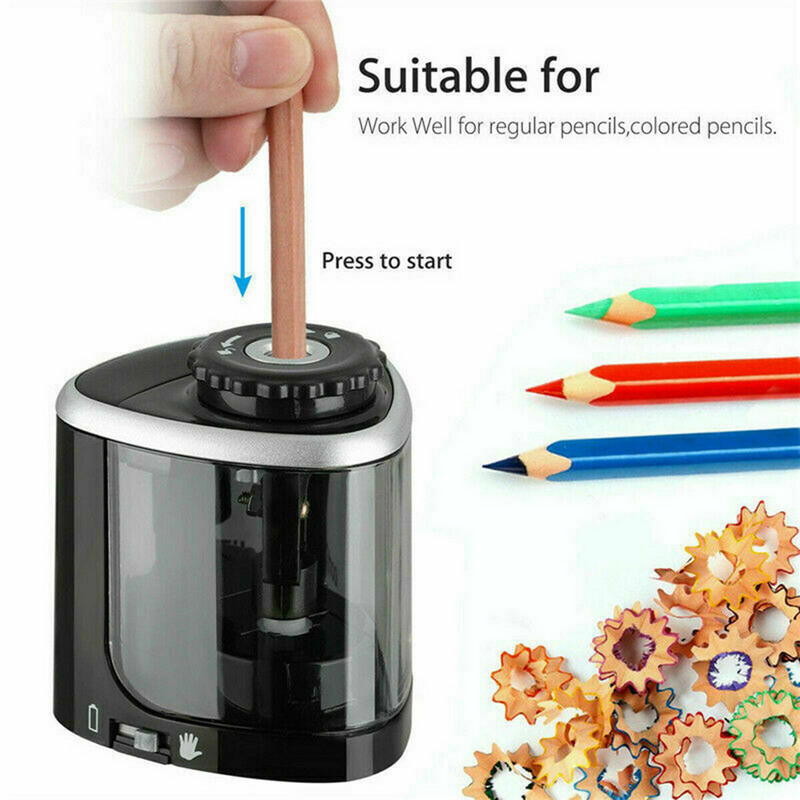 Ascuțitor de creioane electric portabil, automat, funcționat cu baterii, articole de papetărie școlare pentru elevi pentru creion de 6-8 mm (nu include bateria)