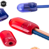 Ascuțitor de creion cu două găuri, mâneci transparente creative, creioane, cuțit, kawaii, copii, elev, decupat, papetărie, rechizite școlare