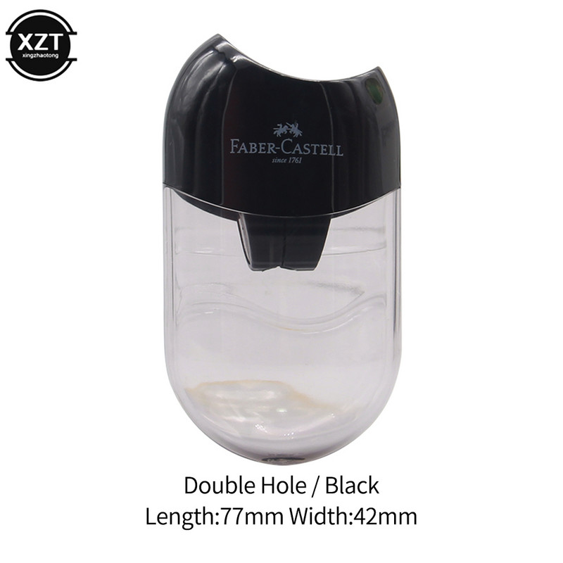 Ascuțitor de creion cu două găuri, mâneci transparente creative, creioane, cuțit, kawaii, copii, elev, decupat, papetărie, rechizite școlare