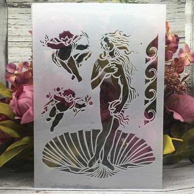 A4 29 cm eņģelis mazulis, DIY, slāņošanas trafareti, sienu gleznojumi.