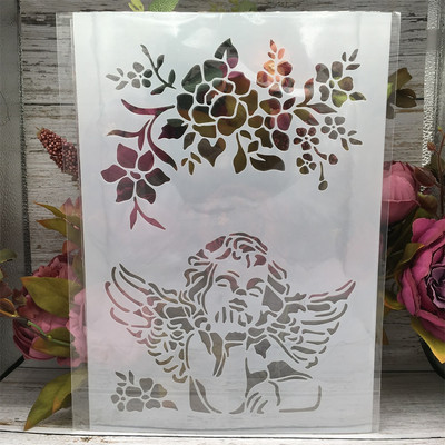 A4 29 cm eņģelis mazulis, DIY, slāņošanas trafareti, sienu gleznojumi.