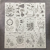 26 cm brad de pin de Crăciun clopot de cerb Moș Crăciun șabloane de straturi DIY pictură pe perete scrapbooking ștanțare șablon decorativ