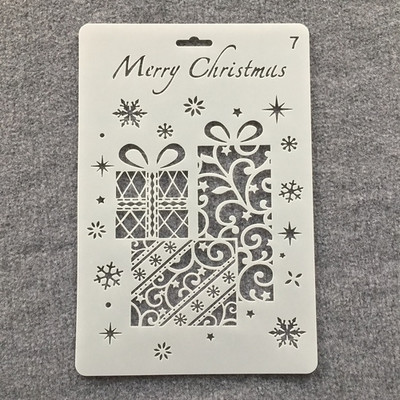 26 cm brad de pin de Crăciun clopot de cerb Moș Crăciun șabloane de straturi DIY pictură pe perete scrapbooking ștanțare șablon decorativ