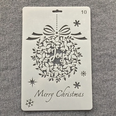 26 cm brad de pin de Crăciun clopot de cerb Moș Crăciun șabloane de straturi DIY pictură pe perete scrapbooking ștanțare șablon decorativ