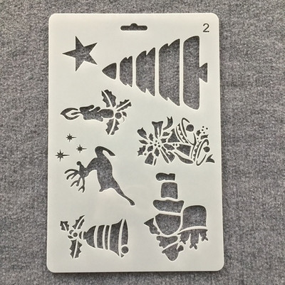 26 cm brad de pin de Crăciun clopot de cerb Moș Crăciun șabloane de straturi DIY pictură pe perete scrapbooking ștanțare șablon decorativ