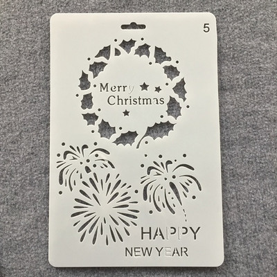 26 cm brad de pin de Crăciun clopot de cerb Moș Crăciun șabloane de straturi DIY pictură pe perete scrapbooking ștanțare șablon decorativ