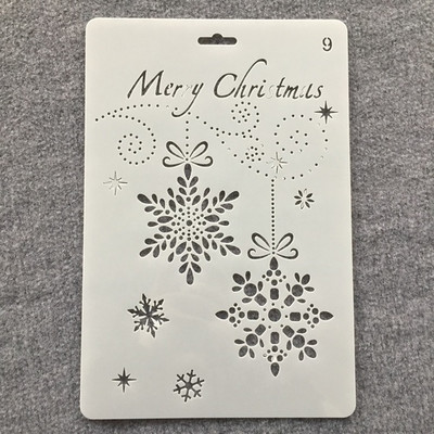 26 cm brad de pin de Crăciun clopot de cerb Moș Crăciun șabloane de straturi DIY pictură pe perete scrapbooking ștanțare șablon decorativ